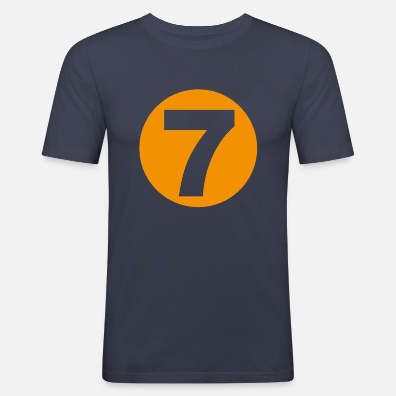 7 Billardkugel - Männer Slim Fit T-Shirt - Navy
