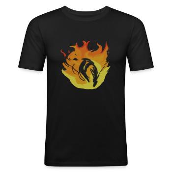 Feu - T-shirt près du corps Homme - noir - Devant - Nik (191cm)