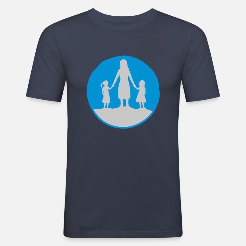 Kreis 2 Töchter Mutter - Männer Slim Fit T-Shirt - Navy