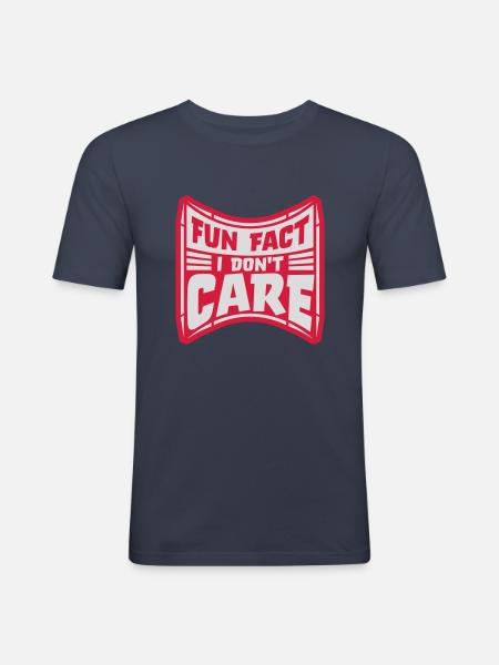 I don't care fact - Men's Slim Fit T-Shirt - navy