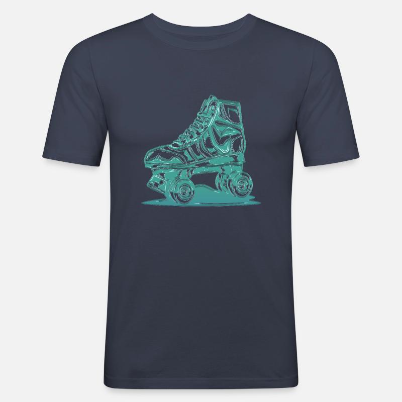 Rollerblades Rollerblade Skates Rollschuhe Retro - Männer Slim Fit T-Shirt - Navy