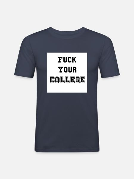 college - Männer Slim Fit T-Shirt - Navy