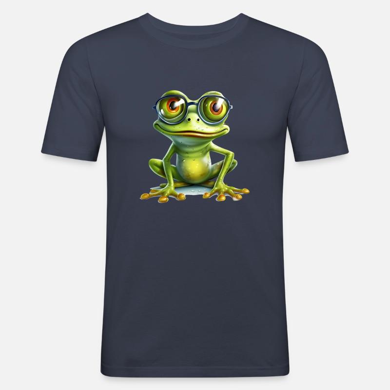 Frösche brauchen eigentlich keine Brille - Männer Slim Fit T-Shirt - Navy