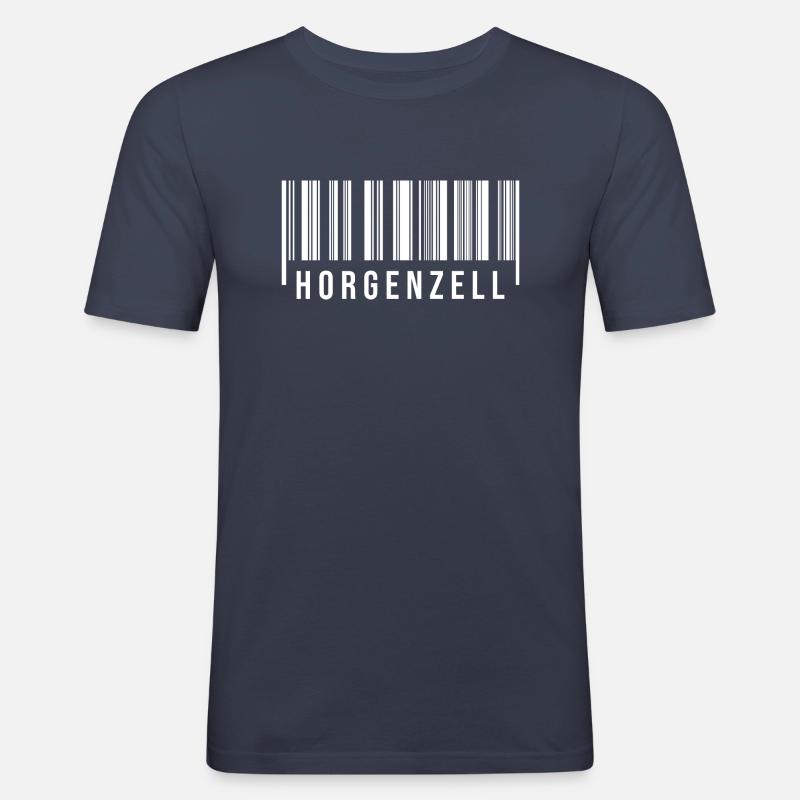 Schwabe Strichcode Horgenzell - Männer Slim Fit T-Shirt - Navy