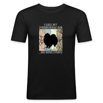 POMÉRANIEN - T-shirt près du corps Homme - noir - Devant - Nik (191cm)