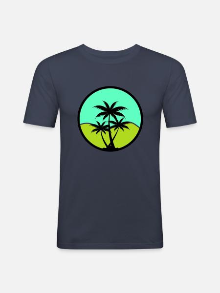 Palm trees - Men's Slim Fit T-Shirt - navy
