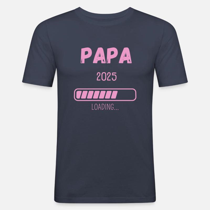 PAPA 2025 LOADING ... - Männer Slim Fit T-Shirt - Navy