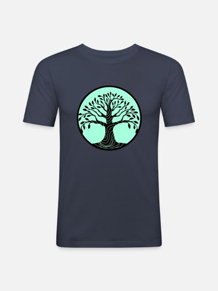 Tree of Life - Men's Slim Fit T-Shirt - navy
