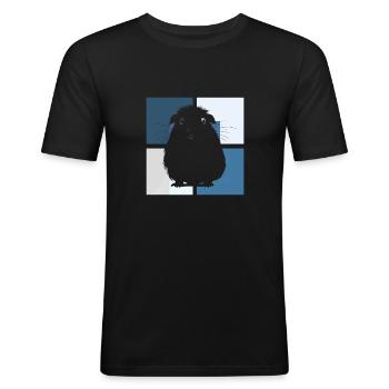 Nourriture fraîche pour cochon d’Inde - T-shirt près du corps Homme - noir - Devant - Nik (191cm)
