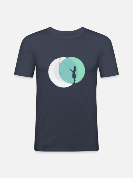 Magnetfischen See Fund - Männer Slim Fit T-Shirt - Navy