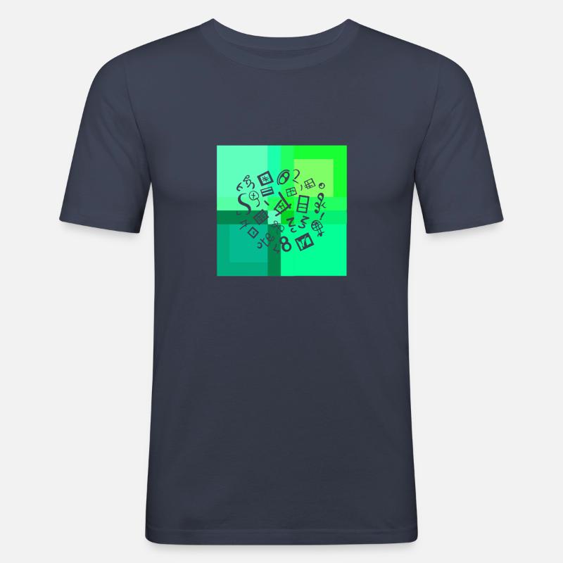 Math arithmetic problems - Men's Slim Fit T-Shirt - navy