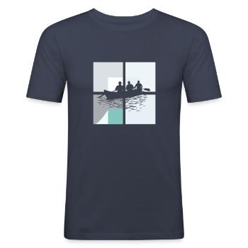 Régate aquatique - T-shirt près du corps Homme - bleu marine - Devant - Nik (191cm)