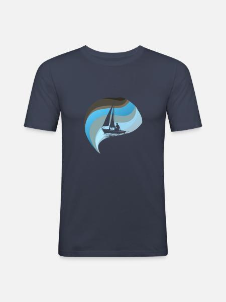 Segler Segelboot Segelboote - Männer Slim Fit T-Shirt - Navy