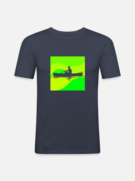 Ruderer Mannschaft - Männer Slim Fit T-Shirt - Navy