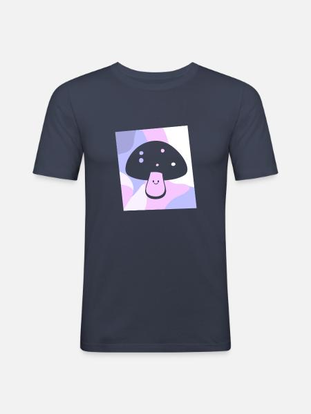 Vegetarisch Essbar Spore - Männer Slim Fit T-Shirt - Navy