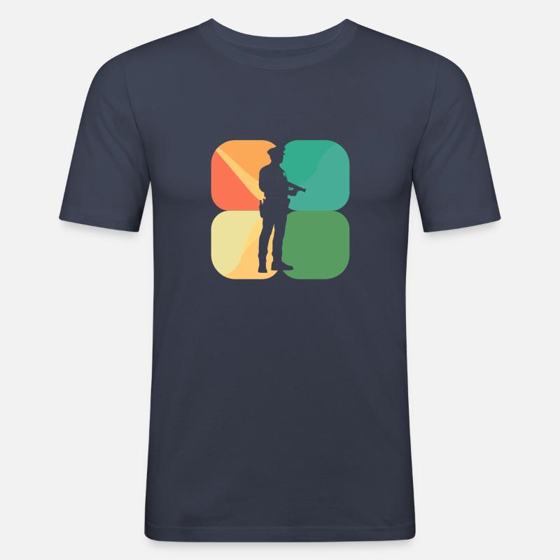 Beamter Streife Verbrechensbekaempfung - Männer Slim Fit T-Shirt - Navy