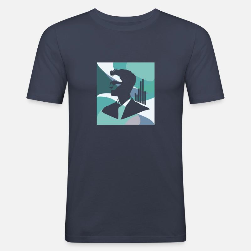 Datenanalyse Statistik Umfrage - Männer Slim Fit T-Shirt - Navy