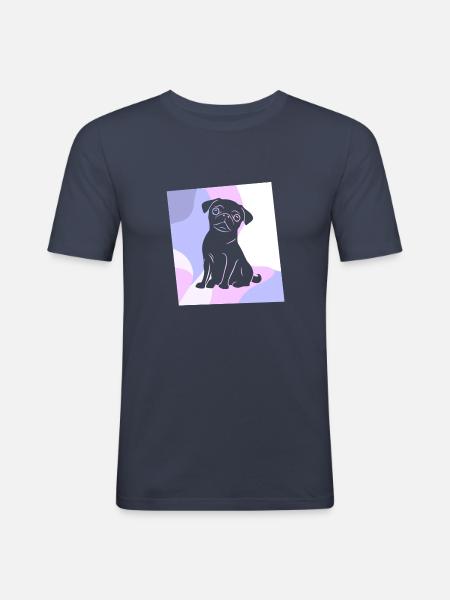 Mops Koeter Bulldogge - Männer Slim Fit T-Shirt - Navy