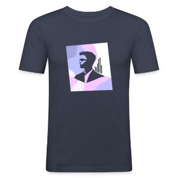 Statistik Mathematik Wissenschaft - Männer Slim Fit T-Shirt - Navy - Vorne - Nik (191cm)