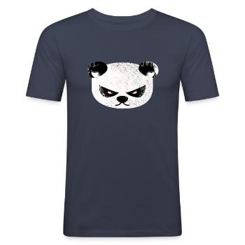 Sehr sehr ärgerlicher Pandabär - Männer Slim Fit T-Shirt - Navy - Vorne - Nik (191cm)
