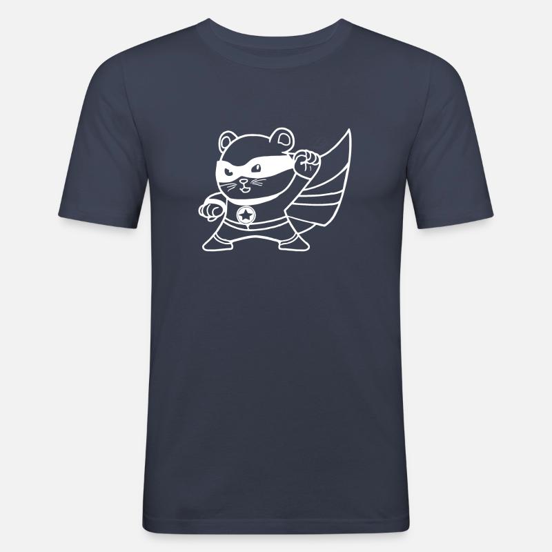 Hamster Superheld Geschenkidee - Männer Slim Fit T-Shirt - Navy