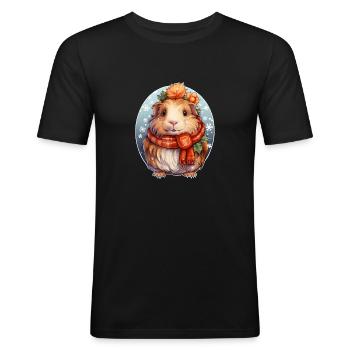 Meeri Furry Nose - Men's Slim Fit T-Shirt - black - Front - Nik (191cm)