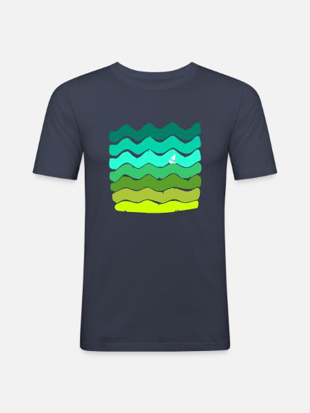 Boat & Sea Graphics - Men's Slim Fit T-Shirt - navy