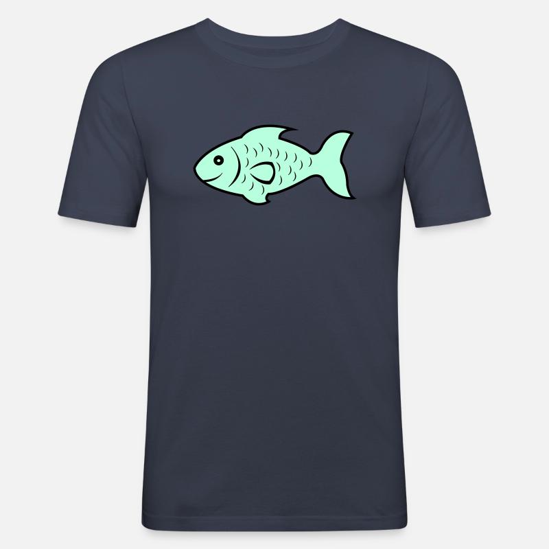 fish1 - Männer Slim Fit T-Shirt - Navy