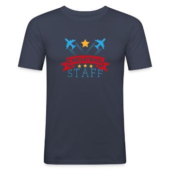 Chemtrail staff Geschenk Pilot Flugzeug Copilot - Männer Slim Fit T-Shirt - Navy - Vorne - Nik (191cm)
