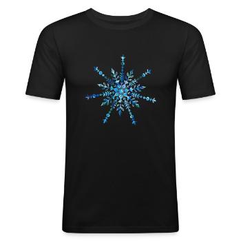 Decorative Snowflake - Men's Slim Fit T-Shirt - black - Front - Nik (191cm)