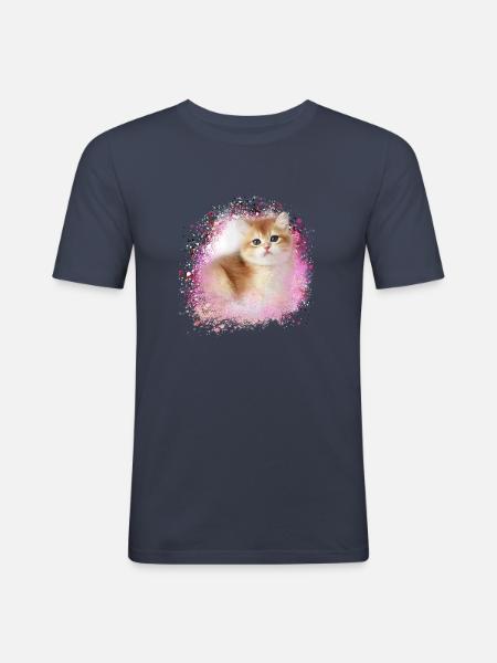 kitten,cat,kitten,graffiti,painting - Men's Slim Fit T-Shirt - navy