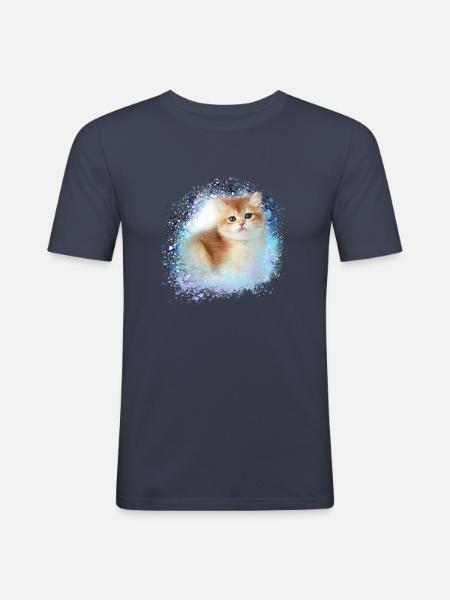 kitten,cat,kitten,graffiti,painting - Men's Slim Fit T-Shirt - navy