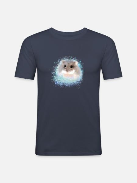 dwarf hamster,hamster,brown,graffiti,painting - Men's Slim Fit T-Shirt - navy