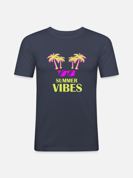 Summer Vibes - Men's Slim Fit T-Shirt - navy