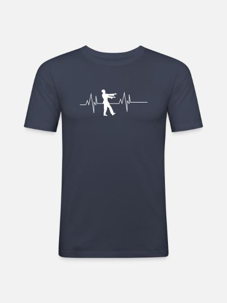 Zombie Heartbeat - Men's Slim Fit T-Shirt - navy