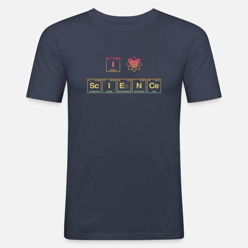 I LOVE SCIENCE - Elemente Perdiodensystem - Männer Slim Fit T-Shirt - Navy