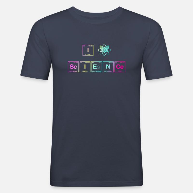I LOVE SCIENCE - Elemente Perdiodensystem - Männer Slim Fit T-Shirt - Navy