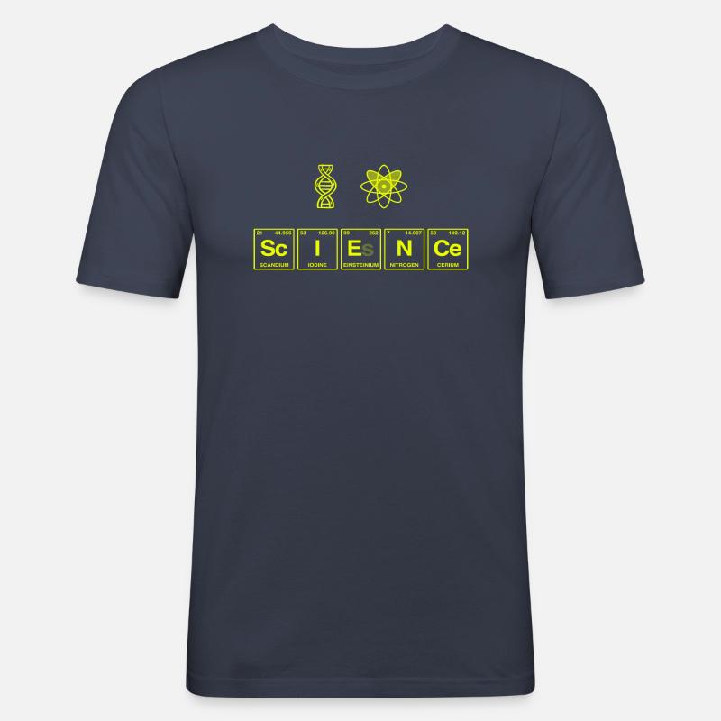I LOVE SCIENCE - Elemente Perdiodensystem - Männer Slim Fit T-Shirt - Navy