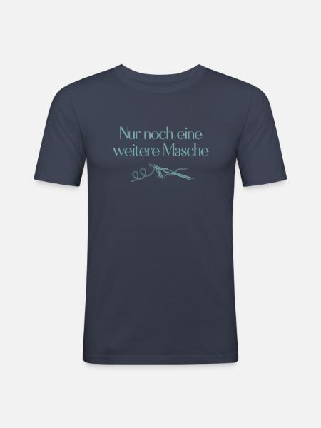 Nur noch eine weitere Maschen - Häkeln - Männer Slim Fit T-Shirt - Navy