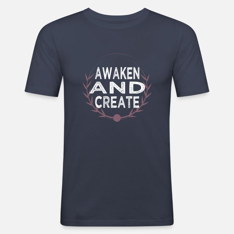 development awesome progress present research - Männer Slim Fit T-Shirt - Navy