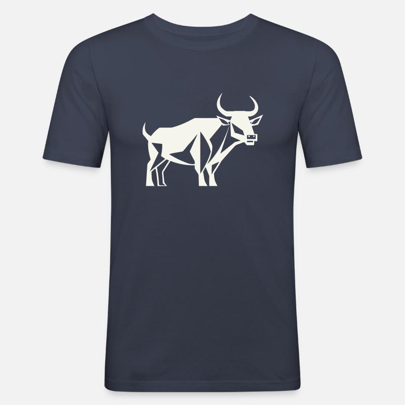 Stier-Wächter - Männer Slim Fit T-Shirt - Navy