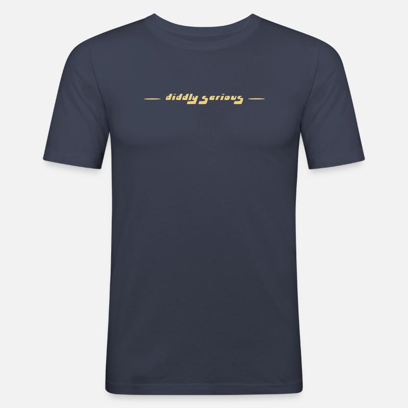 diddly serious - Männer Slim Fit T-Shirt - Navy