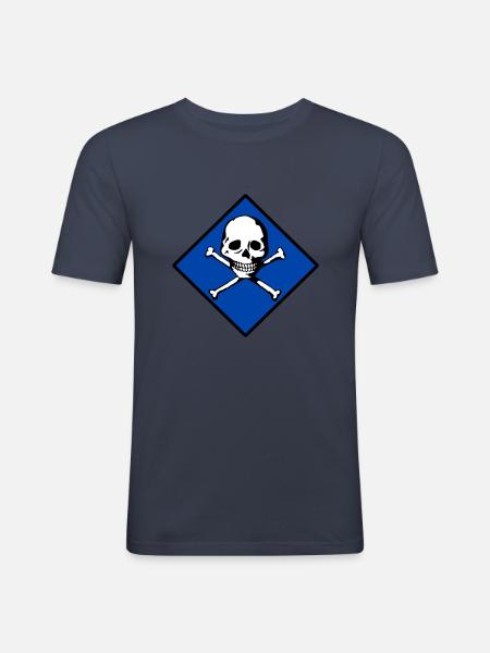 Skull and bones - Men's Slim Fit T-Shirt - navy