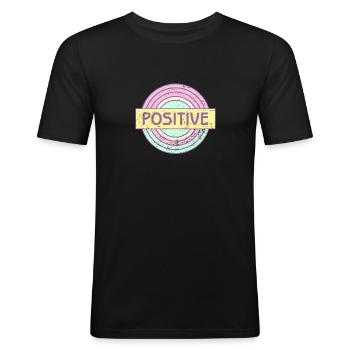 Positif - T-shirt près du corps Homme - noir - Devant - Nik (191cm)