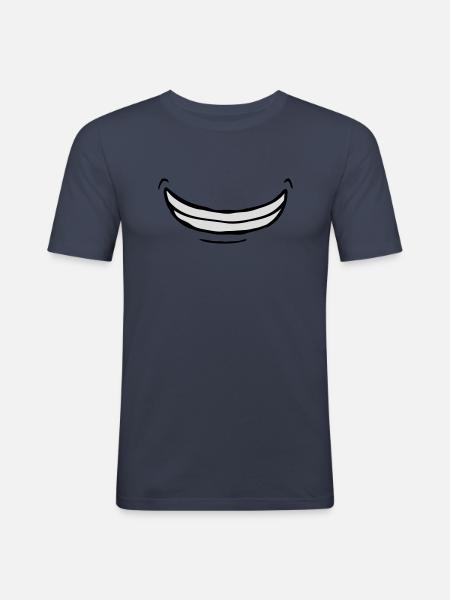 Wide exuberant comic grin - Men's Slim Fit T-Shirt - navy