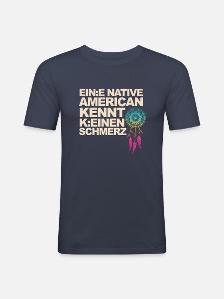 Satirischer Spruch übers Gendern - Männer Slim Fit T-Shirt - Navy