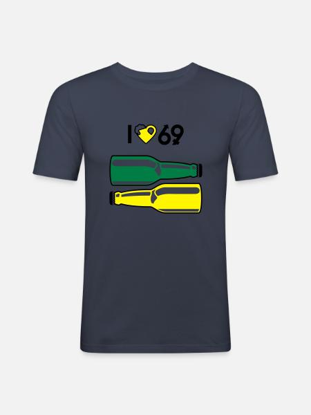 I love 69 - Men's Slim Fit T-Shirt - navy