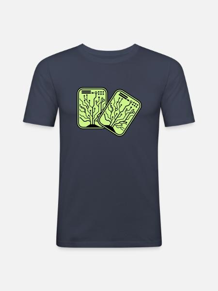 Micro Chip 2 - Men's Slim Fit T-Shirt - navy