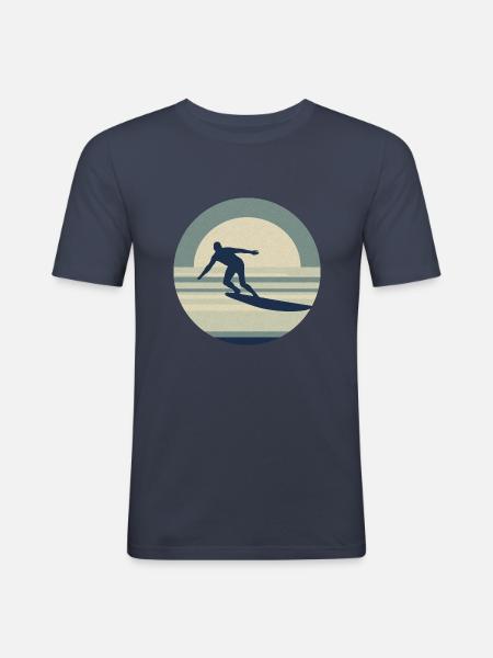 Cool Surfer - Retro - Men's Slim Fit T-Shirt - navy