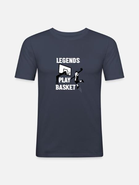 Legends Play Basket - Men's Slim Fit T-Shirt - navy